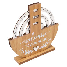 3Stk Holz Tischkalender Dekorativer Scheibenkalender Büro Heimbedarf