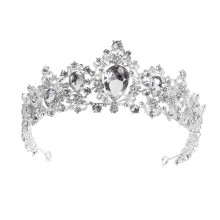 2Stk Royal Crystal Tiara Hochzeitskrone Kopfschmuck Braut Silber