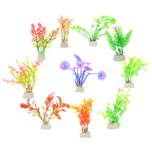 50Pcs Durable Plastic Aquarium Plants Artificial Fish Tank Decoration