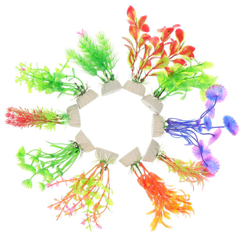 50Pcs Durable Plastic Aquarium Plants Artificial Fish Tank Decoration 2
