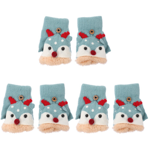 3 Pairs Winddichte Halfvinger Handschoenen 2