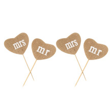 4Paare Herz Cake Ornament Hellbraun Kreative Cupcake Party