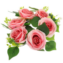 4Stk Kerzenring Mit Seidenrosen Für Hochzeit Party