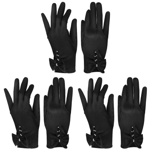 3 Paar Satin Für Damen Accessoire 1