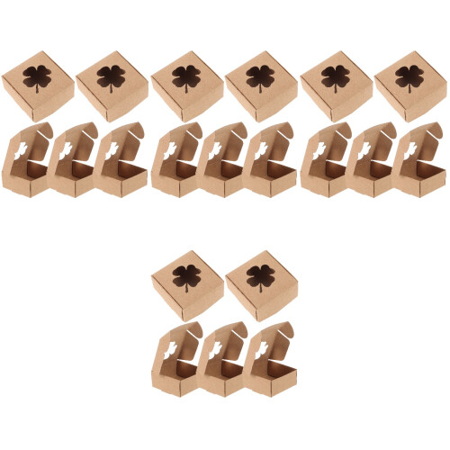 80 Geschenkboxen Vierblättriges Kleeblatt Kraftpapier 2