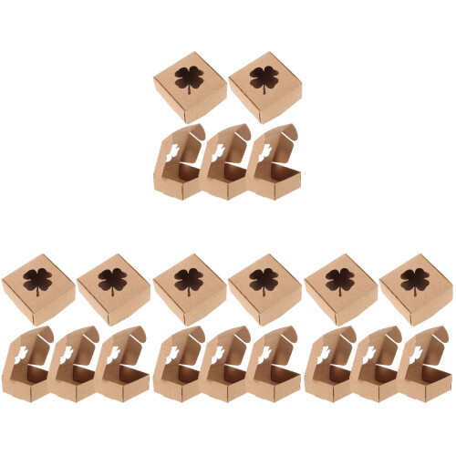 80 Geschenkboxen Vierblättriges Kleeblatt Kraftpapier 1