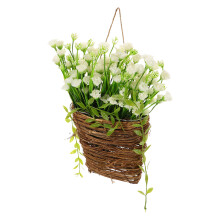 3Stk Künstlicher Hängender Blumenkorb Weiß Für Draußen