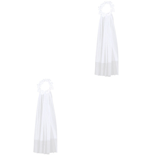 2St Witte Bruidssluier Bloem Decoratie Bruid Licht Elegant 2
