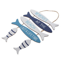 3Stk Strand Wanddeko Fische Holz Hängend Mittelmeer