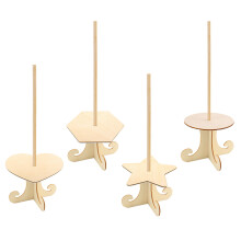 8Stk Donuts Halter Aus Holz Khaki Für Feier Wiederverwendbarer