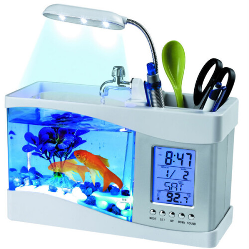 Multifunktionale USB LCD Desktop Aquarium LED Leuchte Mit Kalender