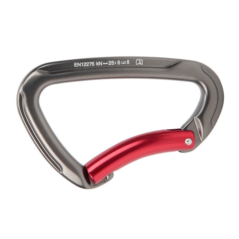 Wear-Resistant Aluminum Climbing Carabiner 25Kn Gray/Red Outdoor Gear 4611359777497