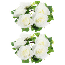 6 Kerzenringe Mit Künstlichen Rosenblüten Für Tischdekoration