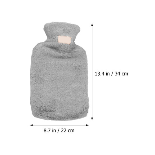 4Stück Heizflasche Mit Plüschbezug Warmwasserflasche 1
