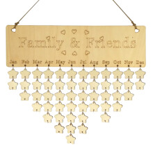 3Stk Holztafel Wandkalender Mit Sternform Zubehör Für Wohndekoration