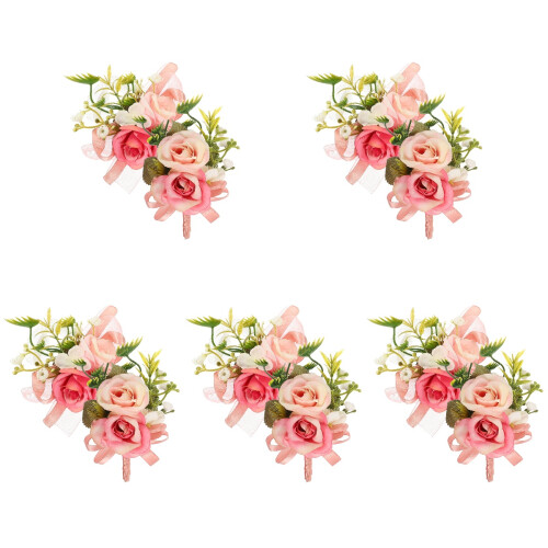 5 Sets Blumen Brosche Armband Corsage Armbänder 1