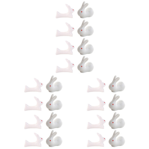 24Stk Keramik Essstäbchenständer Rabbit Bunt Tischdeko 2