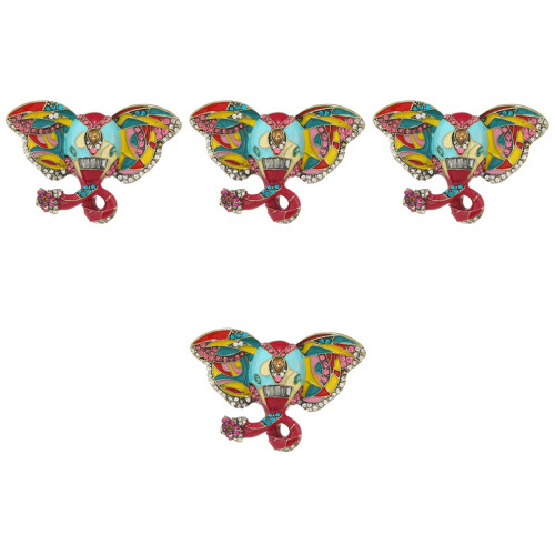 4Stk Anstecker Emaille Brosche Damen Schmuck 2