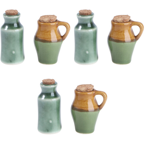 6Stk Mini Jar Modell Keramik Grün Für Zuhause 2