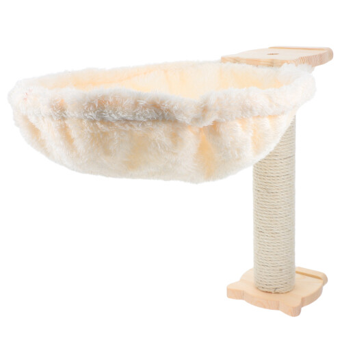 Cat Hammock Bed Spoon-Shape Soft Lint Covered With Scratching Post