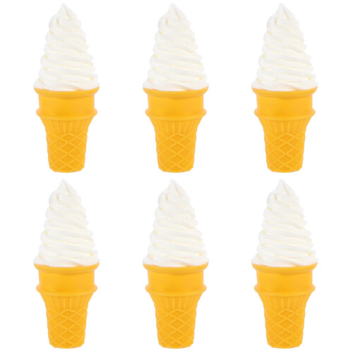 6Pcs Fake Ice Cream Decor White Realistic Display Model 1