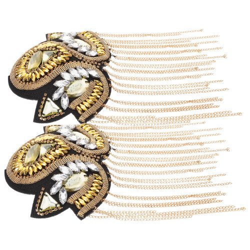 2 Pares De Epauletas Douradas Metal Com Borla E