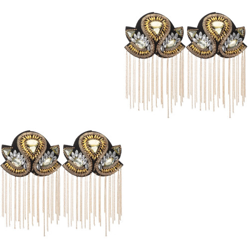 2 Pares De Epauletas Douradas Metal Com Borla E 2