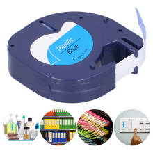 Label Tape Replacement for LetraTag 12mm x 4m Black on Blue