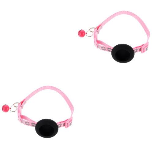 2 Pcs Coleira Ajustável Refletiva Para Com Sino Anti- 2