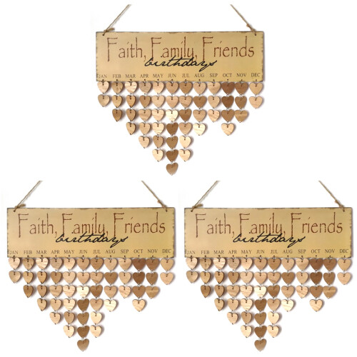 3Pcs De Madeira Com Letras Estampadas Família Amigos 1