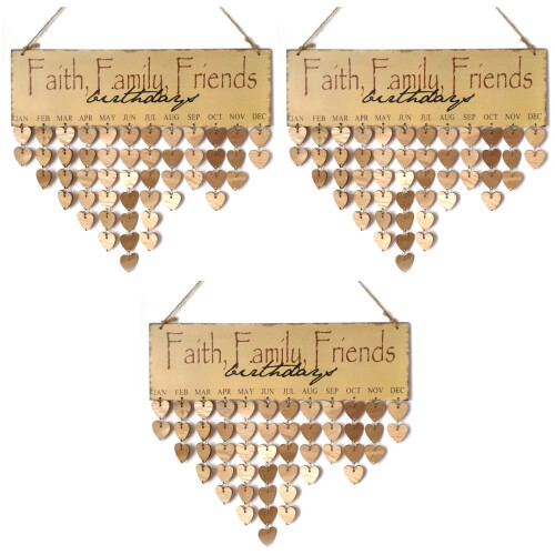 3Pcs De Madeira Com Letras Estampadas Família Amigos 2