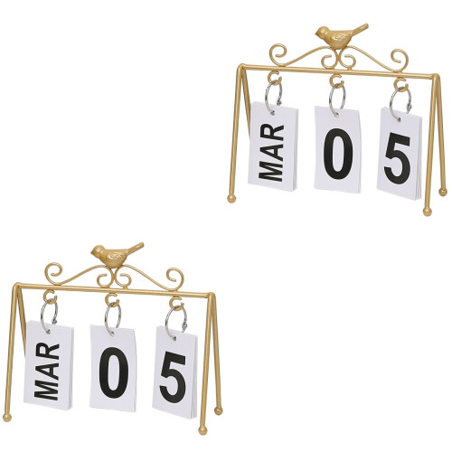 2Pcs Enfeite Calendário Ferro Para Casa Escritório 2