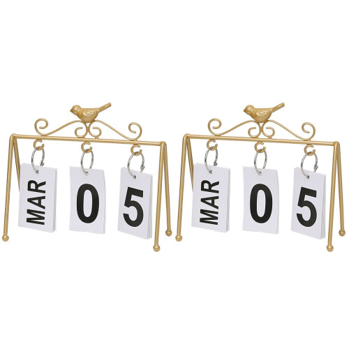 2Pcs Enfeite Calendário Ferro Para Casa Escritório 1