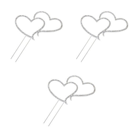 3Pcs Cristal Strass Amor Para Bolo 2