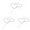 3Pcs Cristal Strass Amor Para Bolo 2
