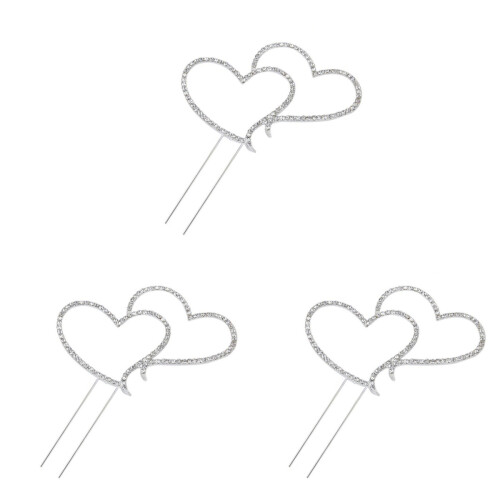 3Pcs Cristal Strass Amor Para Bolo 1