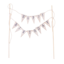 3Pcs Topper De Bolo Happy Birthday Vintage À Mão