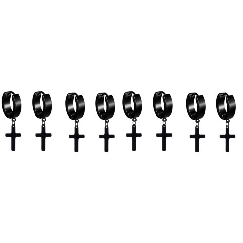 8 Peças Punk Com De Aço Preto 1