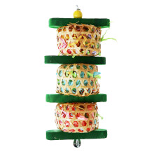 Vogel Speelgoed Rattan Hanger Met Parkieten