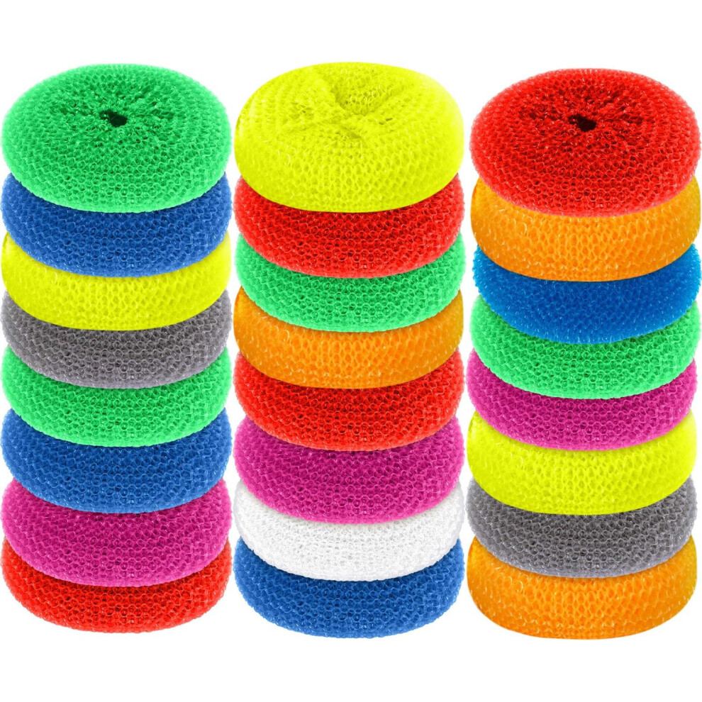 Round Plastic Dish Scrubbers, Non Scratch Flexible Soft Scouring Pads for Pots And Pans, Convenient Design Quick Foam Dishwasher Safe for Household-image-OPC-PMVKFN7-NEW