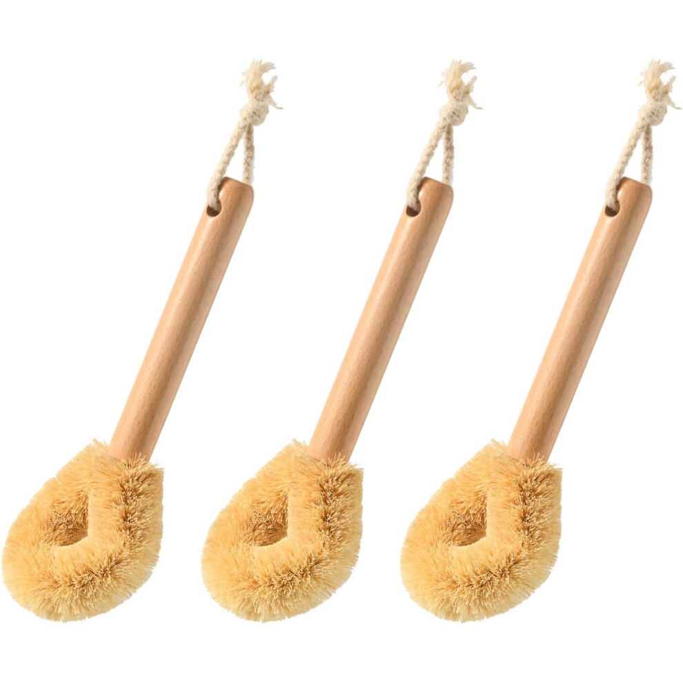 Natural Materials Scrub Brushes, Cast Iron Pan Cleaning Tools, Eco-Friendly With High-Density Plant Bristles, Durable Beechwood Handles, Versatile For-image-OPC-PMVKG29-NEW