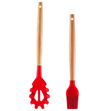 Heat Resistant Silicone Pasta Fork, Nonstick Cookware Safe Ergonomic Handle, Hygienic One Piece Design, Flexible Bpa Free Utensil (2Pcs)