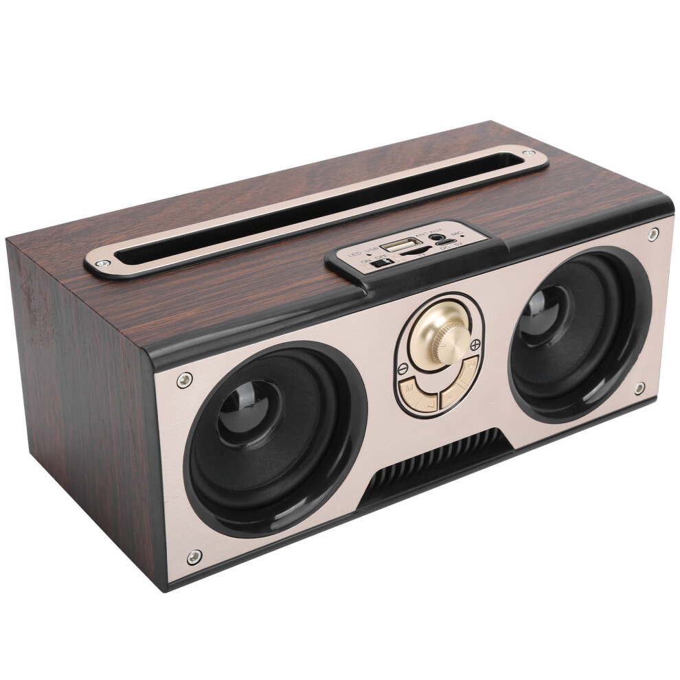 Retro Wooden Bluetooth Speaker - Hifi Portable 10W Stereo In Wood Dark 3181359783657