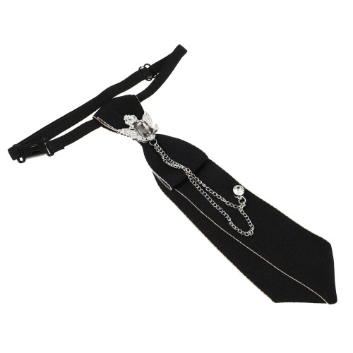 3Stk Schwarze Polyester Krawatten Vorgebunden Party Hochzeit