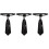 3Stk Schwarze Polyester Krawatten Vorgebunden Party Hochzeit 5