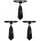 3Stk Schwarze Polyester Krawatten Vorgebunden Party Hochzeit 3