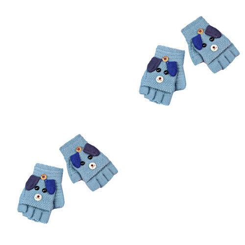 2 Paar Kinder Wintersokken Halfvinger Vingerhandschoenen 2