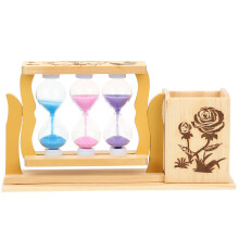 2Stk Holz Stiftehalter Kreatives Sanduhr Tischdekoration Geschenk