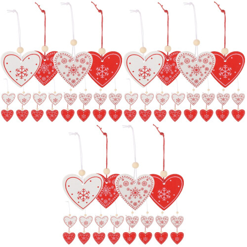 60 Valentines Holz Bastelmaterial Mitte Hängend 2