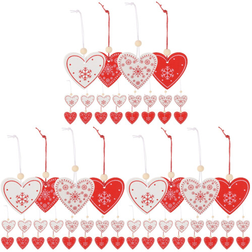 60 Valentines Holz Bastelmaterial Mitte Hängend 1